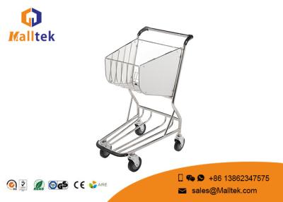 China Hand Brake Airport Passenger Baggage Trolleys Steel Basket 90kg Load Capacity for sale