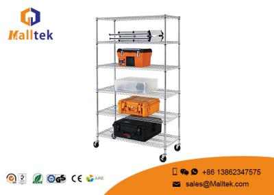 China Kitchen Wire Rack Shelving 4 Layers Black Powder Coated Chrome Wire Shelving for sale