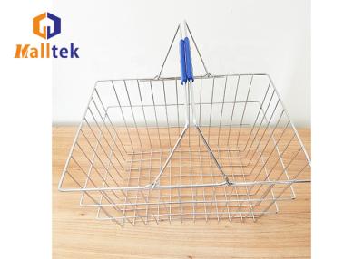 China 28L Metal Grid Supermarket Carry Shopping Basket 450*320*200mm for sale