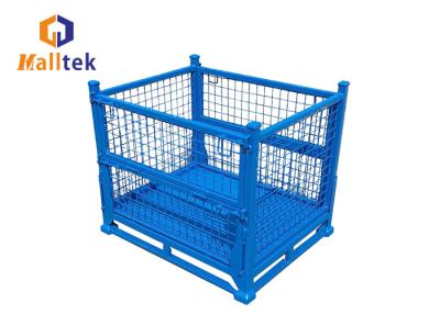 Cina Logistica pieghevole di Mesh Stackable Pallet Cages For del nastro metallico in vendita