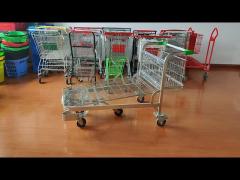 Supermarket Warehouse Logistics Trolley Movable Folding For Transporting Goods