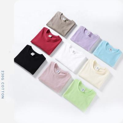 China DesignT-Shirt Solid Color Loose Edition Sleeve 32 Breathable Heavy Short Yarn Double Yarn Loose Custom Shirt for sale