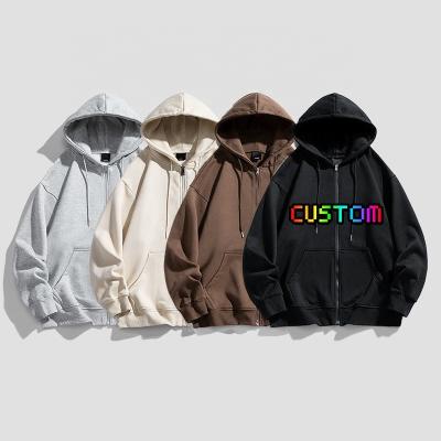 China high quality 100% oversized designer unisex Anti-Wrinkle Custom Cotton Zipper Blank Hoodie Custom Logo Zip Up Hoodies For Men for sale