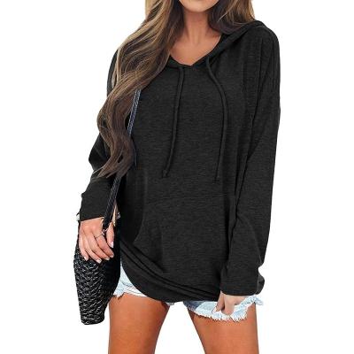 China Wholesale Custom Breathable New Slim Solid Color Hoodie With Pocket Long Sleeve Women's Crop Tops Hoodie for sale