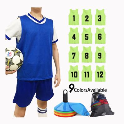 China Shirts & Tops Sell Football Cones (set of 50) and Wholesale Football Bibs (12 pack) with Number Training Mesh Vest Bibs for Basketball Football for sale