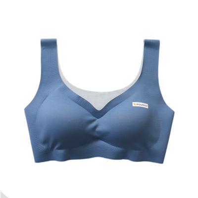 China Antibacterial New Technology Seamless Black Underwear Female Nudity Feeling No Steel Ring Yoga Sports Modal Comfortable Bra for sale