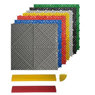 China Hot Seller Traditional PP 400mm x 400mm DIY Car Garage Floor Friendly Solid Plastic Mat for sale