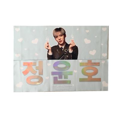 China High Water Absorption Soft Touch Kpop Idol QUICK DRY Flags Stunning Glossy Glitter Banner Holographic Reflective Towels for sale