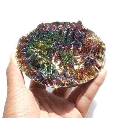 China Natural Fancy Colored Bismuth Crystal Bismuth Europe Rainbow Mineral Ore for sale