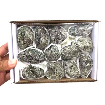 China Europe wholesale natural pyrite ore mineral specimen with box for sale