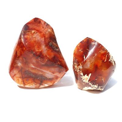 China Europe wholesale polished red natural carnelian crystal flame passionate agate for fengshui for sale