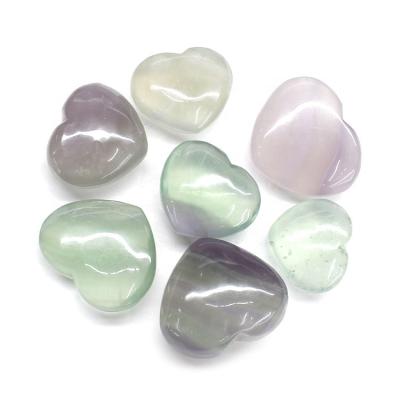 China Wholesale Natural Love Crystal Heart Europe Fluorite Crystal Crafts for sale