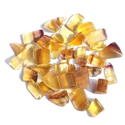 China Europe Wholesale Polished Natural Yellow Fluorite Crystal Gravels for sale