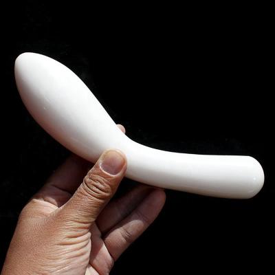 China Wholesale Europe Natural White Crystal Jade Quartz Stone Egg Shaped Massager Wand for sale