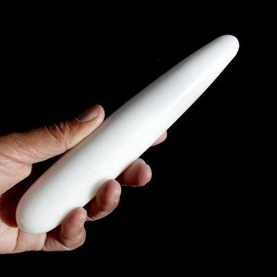 China wholesale bulk natural white jade 18cm massage yoni kegel stone magic wand from Europe for sale