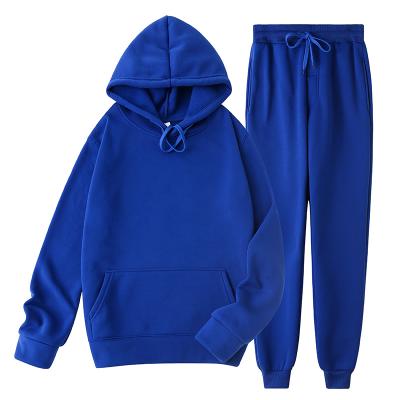 China Custom Sports Viable Cotton Viable Plus Size Jogger Gym Plain Fleece Winter Pink Hoodies Tracksuits Clothing Set for sale