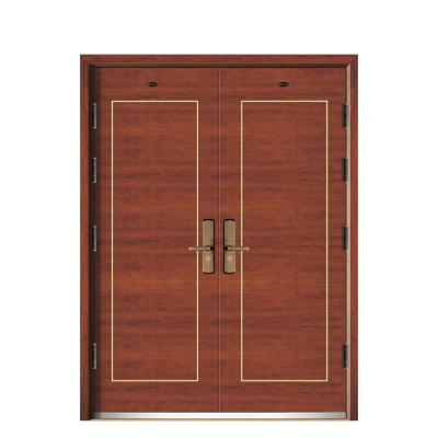 China Fire prevention Hot Selling Residence Armored Door High Quality Villa Steel Wooden Double Leaf Main Entrance Fire Door for sale