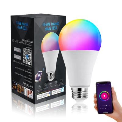 China Hot Sale 850lm 9w Smart Home Google Alexa Siri Controlled Rgb W Switch Work Color Led Light Wifi Led Bulb for sale