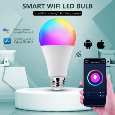 China Residential Voice Control Smart LED 8W 800LM 3000K Grow Multicolor Dimmable WiFi Led Light Bulb for sale