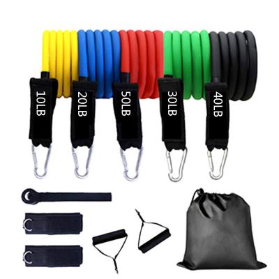 China Factory Direct Sale Multifunctional TPE11pcs 100LB 150LB Pull Rope Latex Resistance Band Set Durable for sale