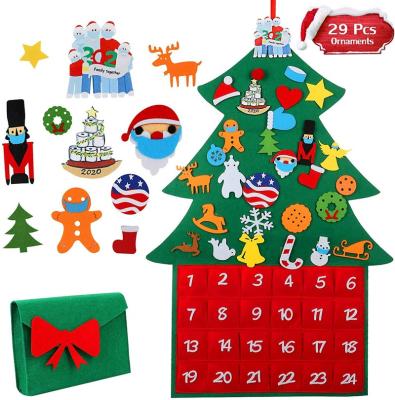 China Christamas Christmas Home Decoration Wholesale Christmas Ornaments Wall Decorations Gifts Toddlers Kids Felt Cloth Tree with Lights for sale