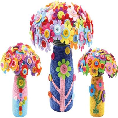 China Wholesale DIY Craft Material Eco-friendly Button Flowers Craft Art Supply Kids Diy Arts Kits and Handmade Crafts Toys Kid Toys Creative for sale