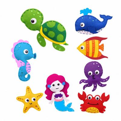 China DIY Toy Set Kids Educational Art Craft Supplies Set Sea Animals To Make Your Own Ocean Animals Mermaid Sewing Kit for sale