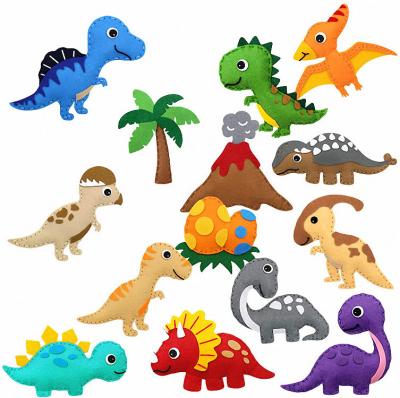 China Animal Dinosaur Art Plush Craft Kit Stuffed DIY Toy Set Plush Ornaments Set Kids Educational Gifts Beginner Kids Felt Craft Sewing Kit for sale