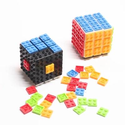 China Mini DIY building block creative 3x3x3cube magic assembles small cube toys stickerless educational plastic puzzle blocks for sale