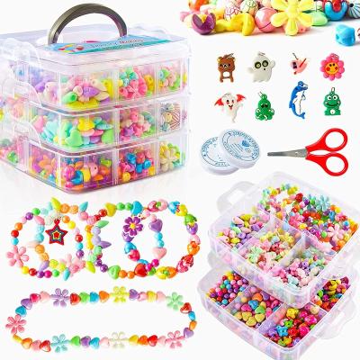 China For Jewelry Making Colorful Beads For Kids Craft Jewelry Making Bead Kit For Bracelet Making Toys For Girls for sale