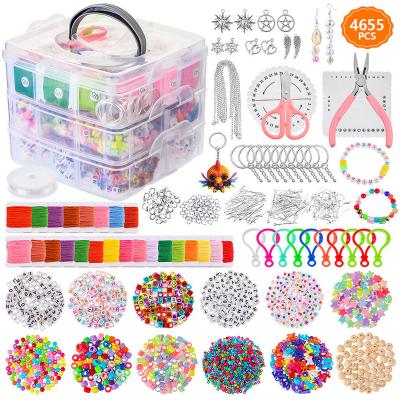 China For Jewelry Making DIY Beads Playing For Kids With Alphabet Beads Plastic Charms For Jewelry Making With Embroidery Thread Rope Wholesale for sale