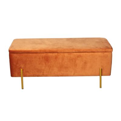 China Manufacturer Modern Storage Bench For Living Room With Modern Metal Leg Metal Leg In Gold Color for sale