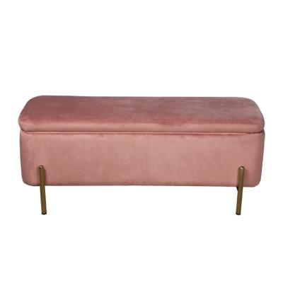 China Modern Luxury Hot Selling Storage Bench 2021 Hot Sale Modern Living Room Furniture Metal Leg In Gold Color for sale