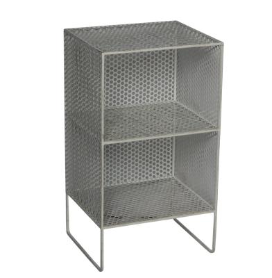 China Modern Metal Mesh Shelf Home Furniture Indoor Hot Selling Steel Modern Shelving Unit for sale