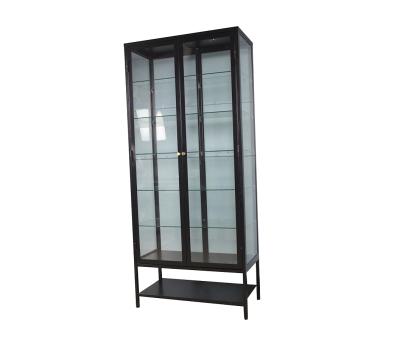 China Modern Metal Shelf Display Glass Cabinet Hot Sale For Modern Living Room Furniture for sale