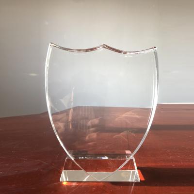 China Crystal Glass Processing Cheap Crystal Shield Trophy Crystal Shield Awards for sale