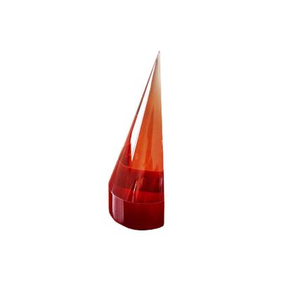 China Crystal Glass Processing Crystal Cone Trophy Awards Crystal Red Plate for sale