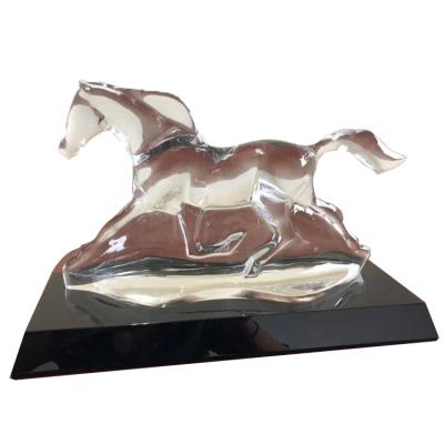 China Vivid Clear Glass Black Souvenirs Processing Crystal Horse Award Crystal Glass Wholesale Base for sale