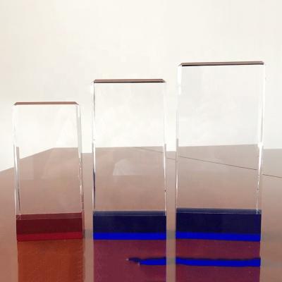 China Crystal Glass Processing Square Column Long Transparent Glass Crystal Trophy for sale