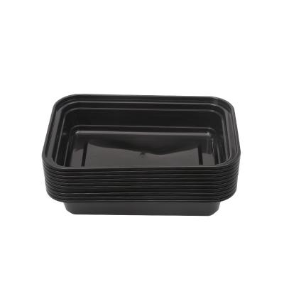 China Custom Disposable Bento Lunch Boxes Disposable Plastic Food Compartment Take Out Containers With Lids for sale