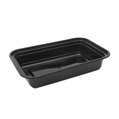 China Disposable Black Plastic To Go Food Containers Disposable Grocery Boxes Packing Lunch Box for sale