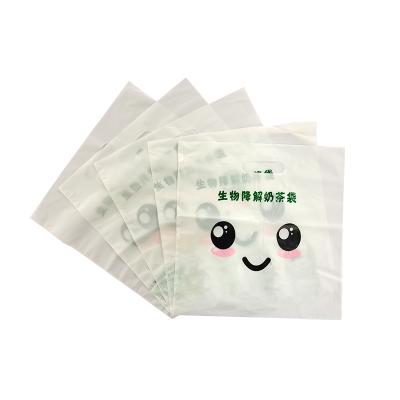 China BIODEGRADABLE transparent plastic bag milk tea plastic bag for outlet custom logo packaging bags for juice cup product for sale