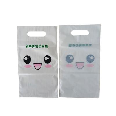 China BIODEGRADABLE Custom Engraving Printing Clear Single Layer Biodegradable Bag Cup Milk Plastic Tea Bags With Logo for sale