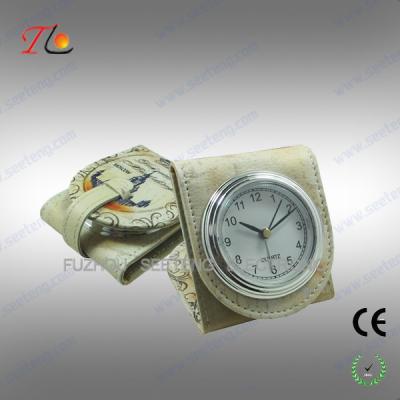 China Folding mini fancy desk alarm clock and travel alarm clock with moscow building printed for sale