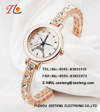 China Classic  elegant watch ladies fashion  watch diamond inset  metal  band for sale