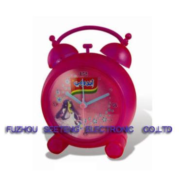 China Unique customized design  cartoon pattern dial and colorful style for table alarm clock for sale