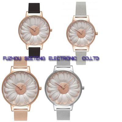 China flower design dial and colorful band for ladies watch with alloy band for sale