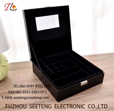 China High end and elegant PU leather jewelry box for wholesale from manufacturer for sale