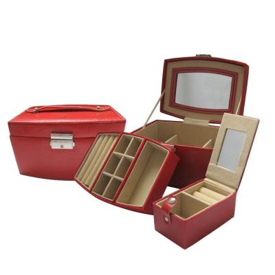 China High end and elegant PU leather jewelry box for wholesale from manufacturer for sale