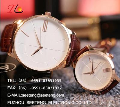 China WHOLESALE PU STRAP AND ALLOY CASE QUARTZ  WATCHES  ELEGANT COUPLE  WATCH for sale